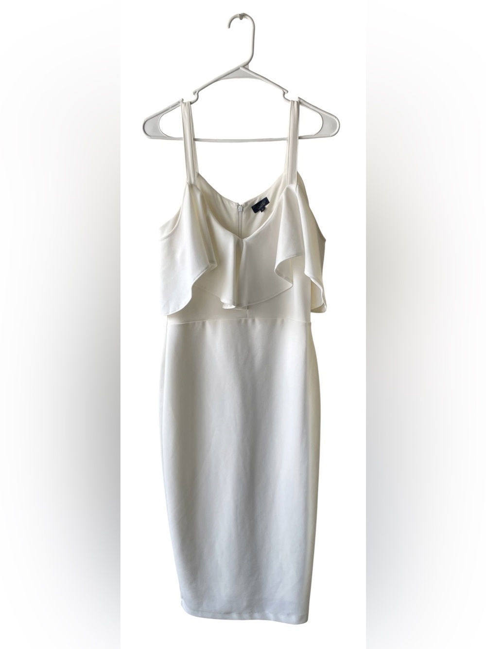 RACHEL Rachel Roy Cream Ruffle-Front Slip Dress
